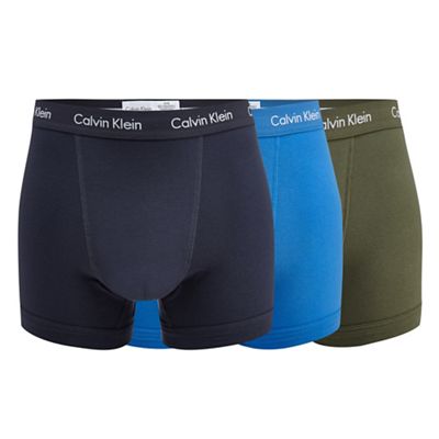 Pack of three assorted logo embroidered trunks